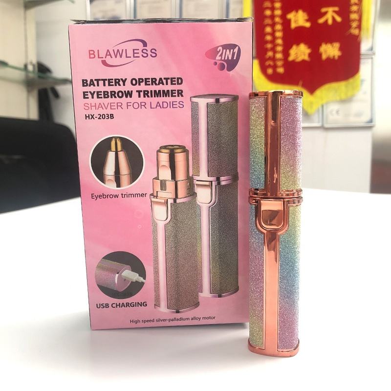 2-in-1 Rechargeable Eyebrow Trimmer & Facial Hair Remover